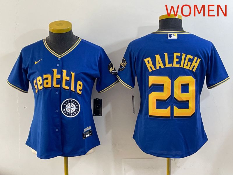 Women 2025 Seattle Mariners #29 Raleigh Blue City Edition Nike MLB Jersey style 10